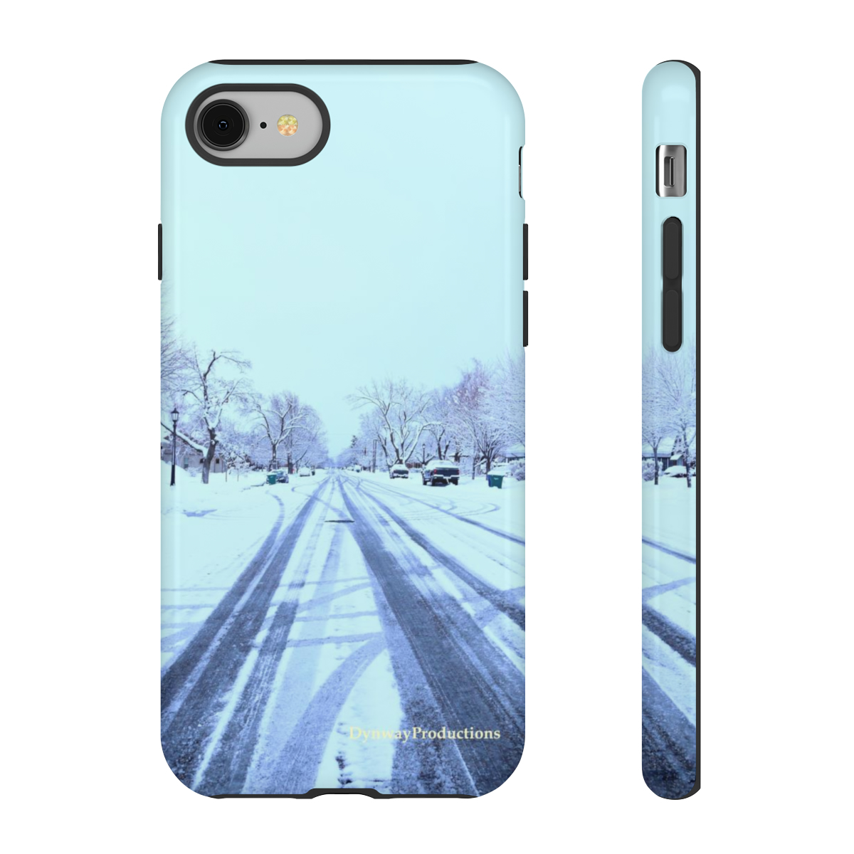 Personalized Apple iPhone, Samsung Galaxy, and Google Pixel premium-quality Tough Phone Case | Protective and Durable | Snow on the road